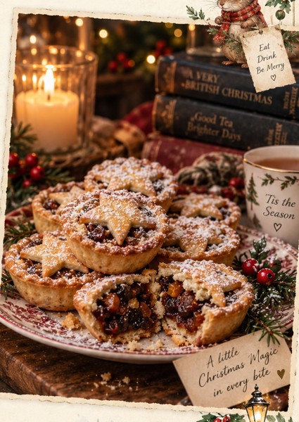 Mince Pies in festlicher Christmas-Kitchen-Stimmung